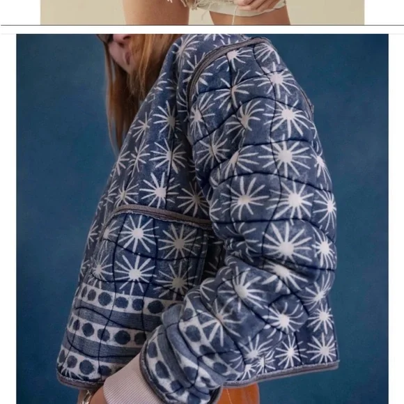 NWT Free People We The Free Kara Quilted Jacket Pacific Combo Size Small - Picture 2 of 7